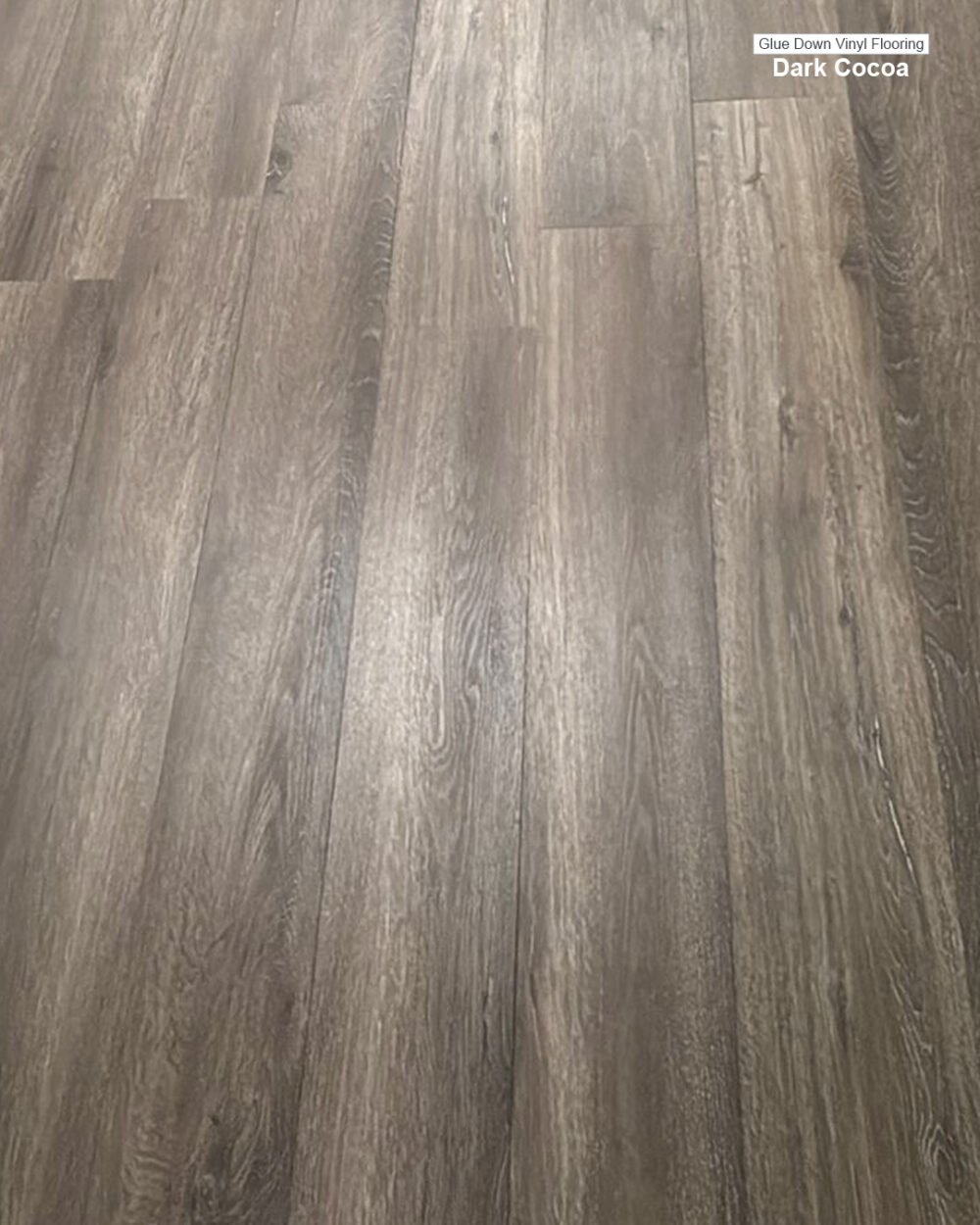 LVT Glue Down. Color: Dark Cocoa 7.37" x 48.30"