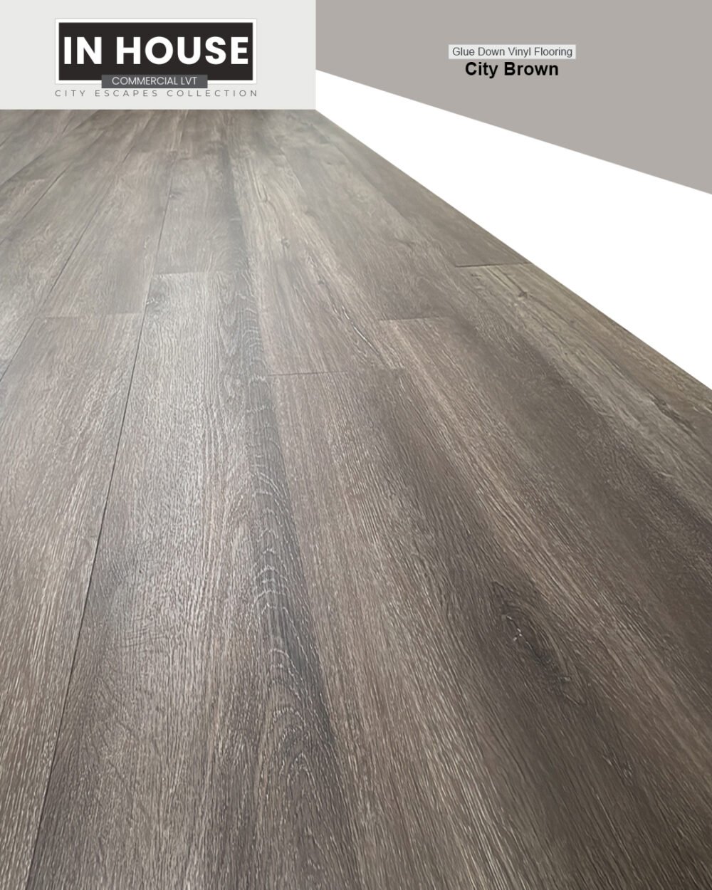 LVT Glue Down. Color: Dark Cocoa 7.37" x 48.30" - Image 3