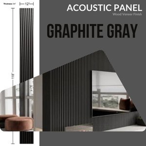 Laminwall |Acoustic  Wall Panel | MDF Core | Wood Veneer | Graphite Gray